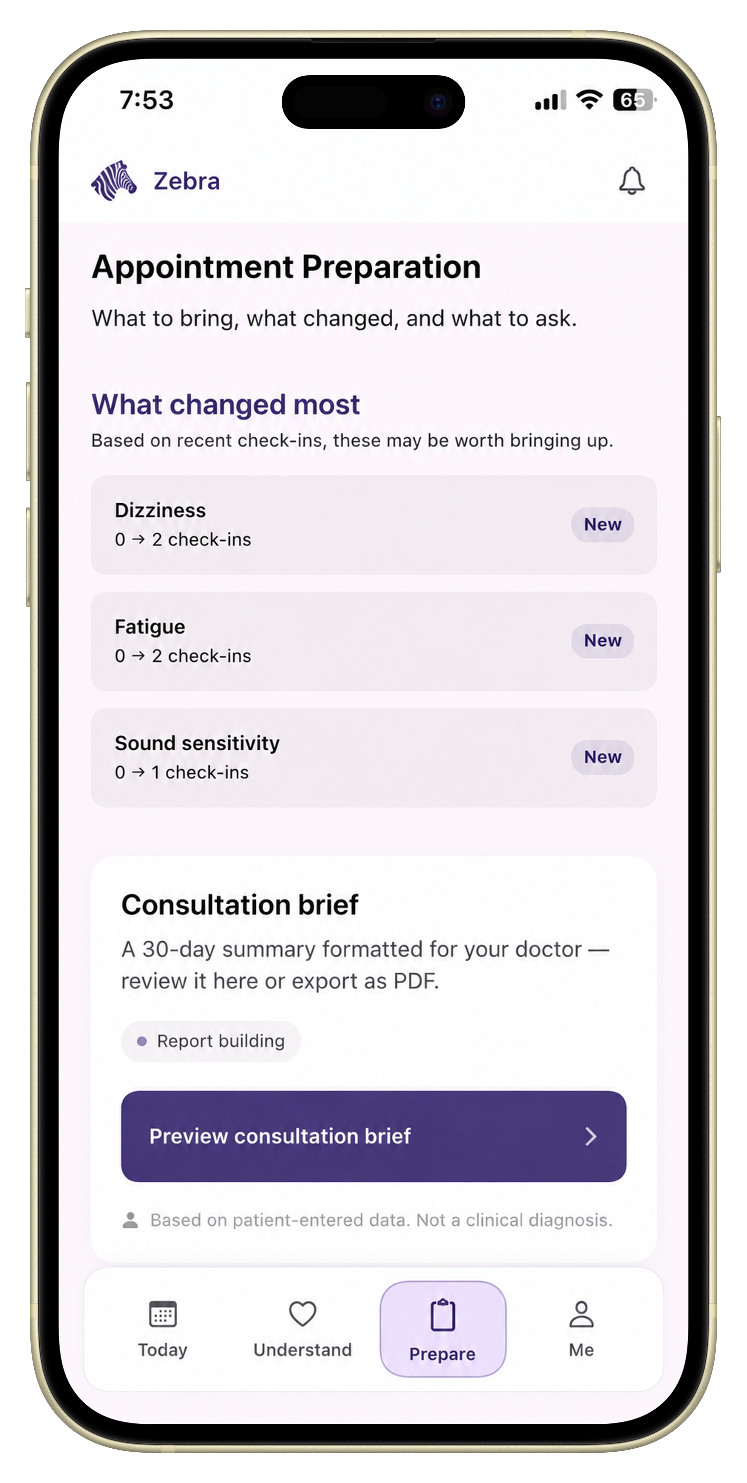 POTS cardiology appointment preparation summary with symptoms, orthostatic notes, and medication context.